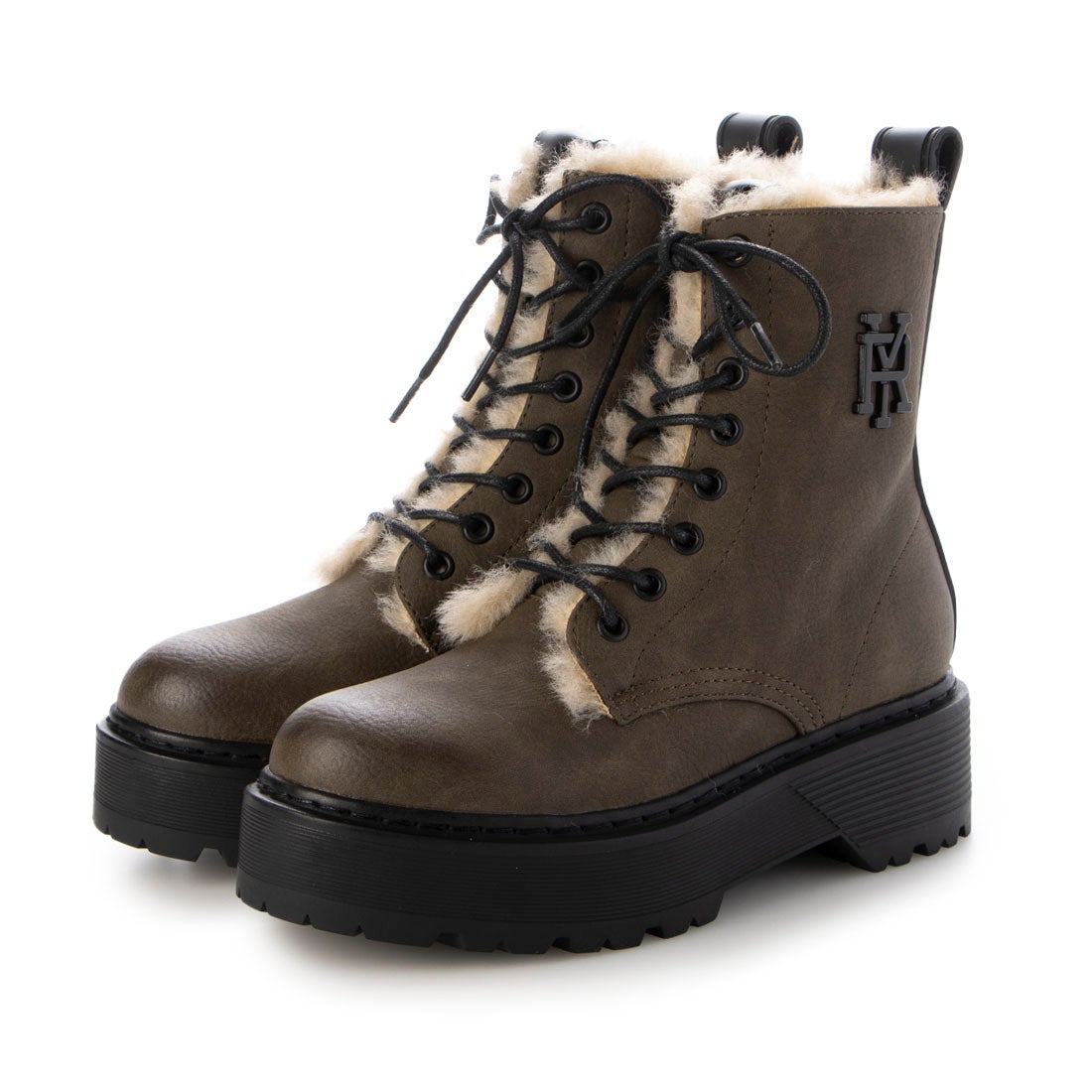 リプレイ REPLAY レースアップフェイクムートンコンバットブーツ