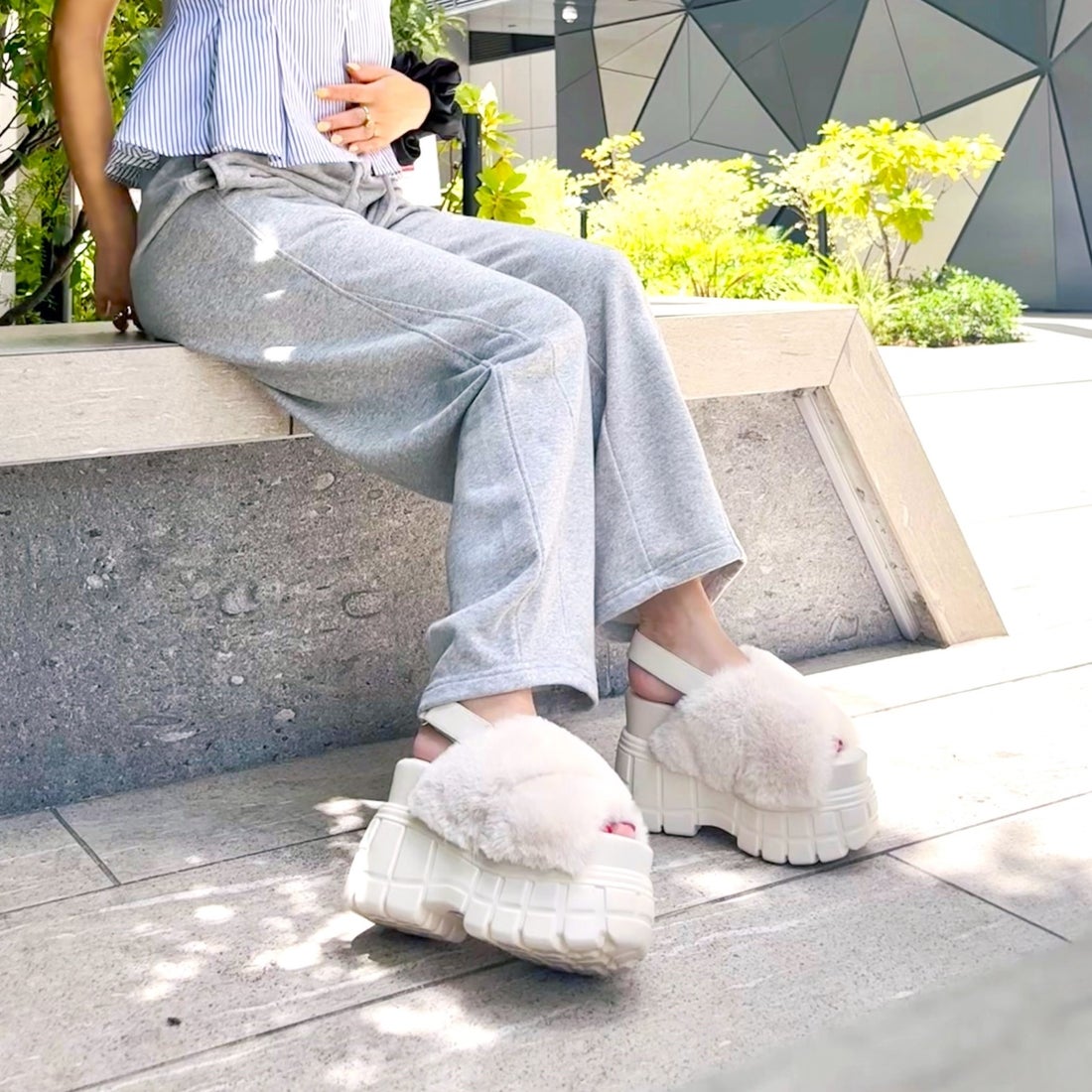 アールアンドイー R&E 【2025AW】【R&E】クロスファーバックベルト厚底