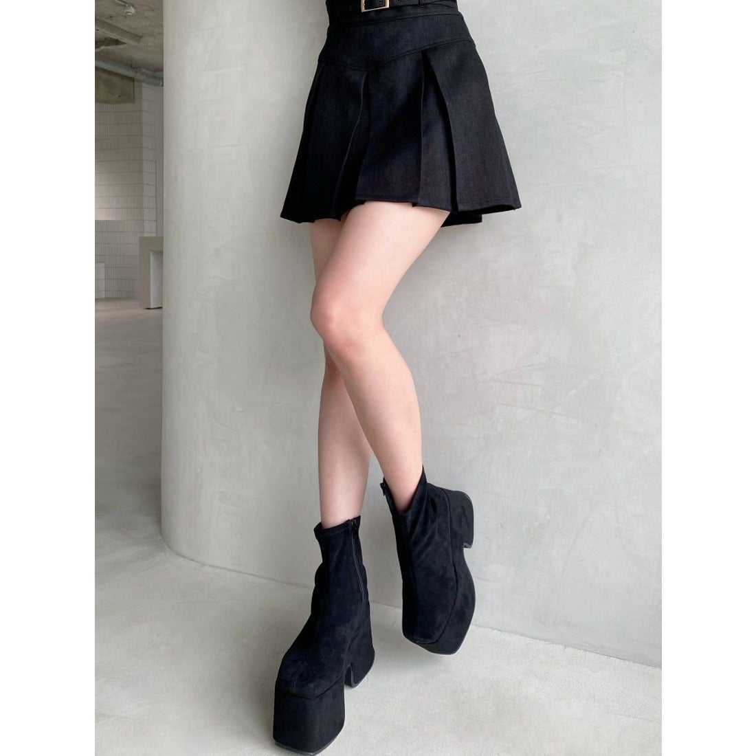 リゼクシー RESEXXY 【追加生産分】厚底スエードショートブーツ