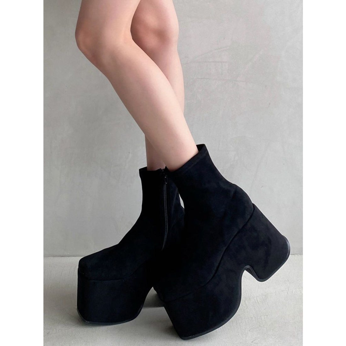 リゼクシー RESEXXY 【追加生産分】厚底スエードショートブーツ