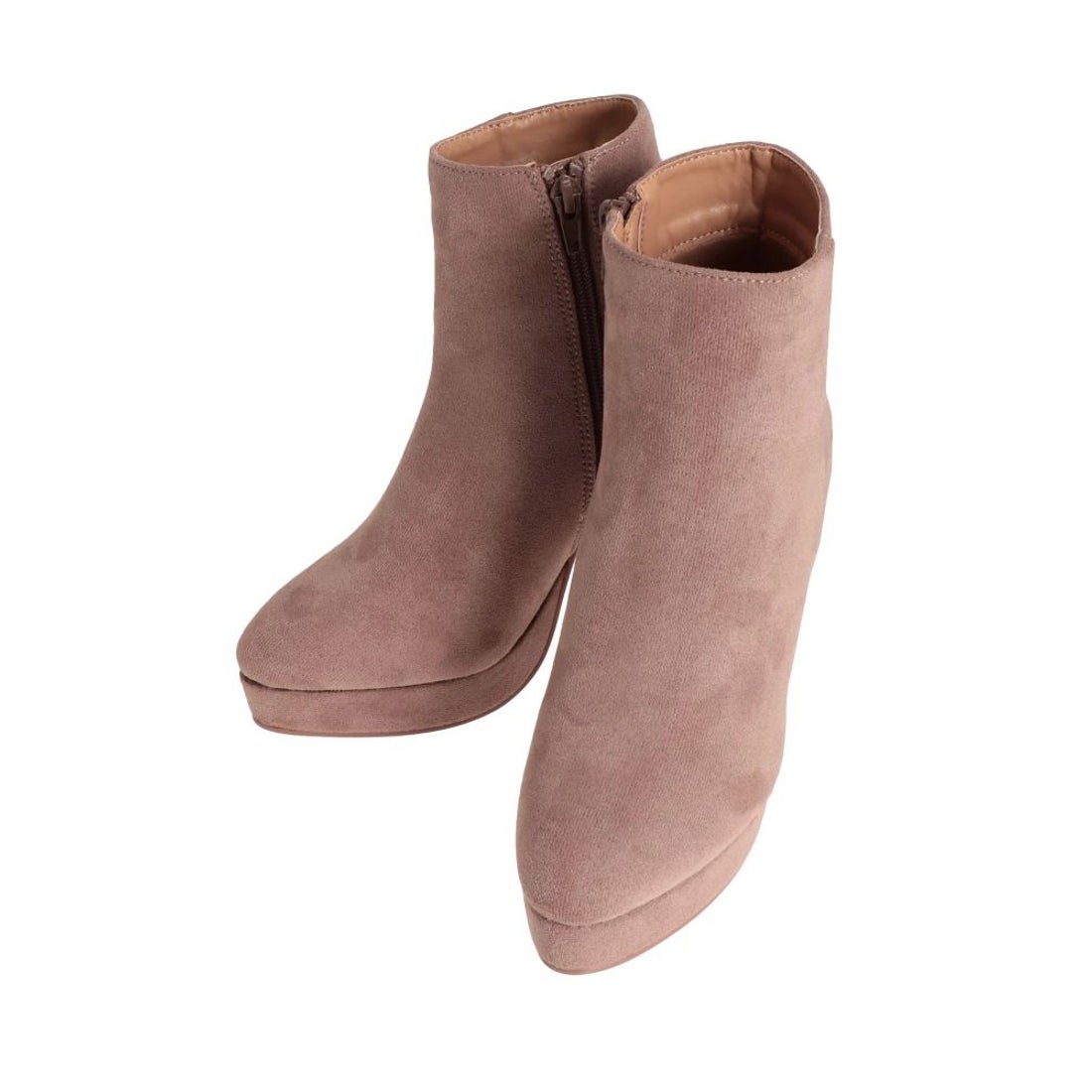 RESEXXY フェイクスウェードショートブーツ（ベージュ） -ファッション