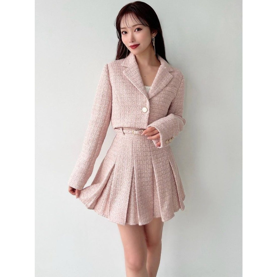 美品 フォクシー ツイードジャケット ピンクベージュ 38 FOXEY - foxey