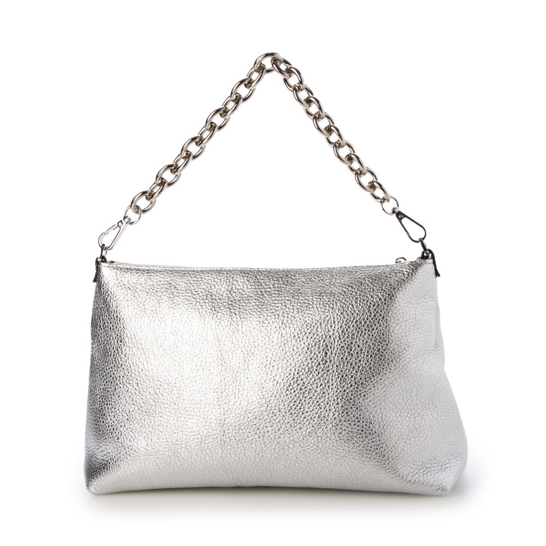 リパーニ RIPANI チェーンハンドルメタリックレザーバッグ （シルバー