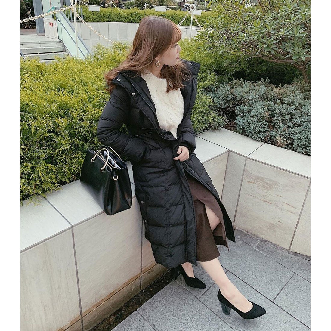 リエンダ rienda Faux FurロングダウンCT （ブラック） -靴