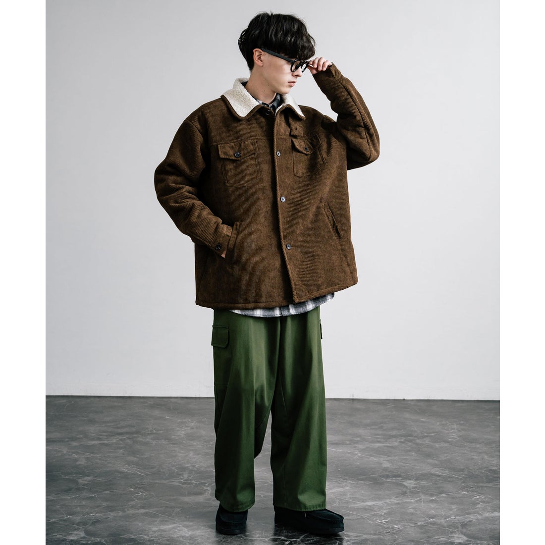 ロッキーモンロー Rocky Monroe ランチコート コーデュロイ 裏ボア