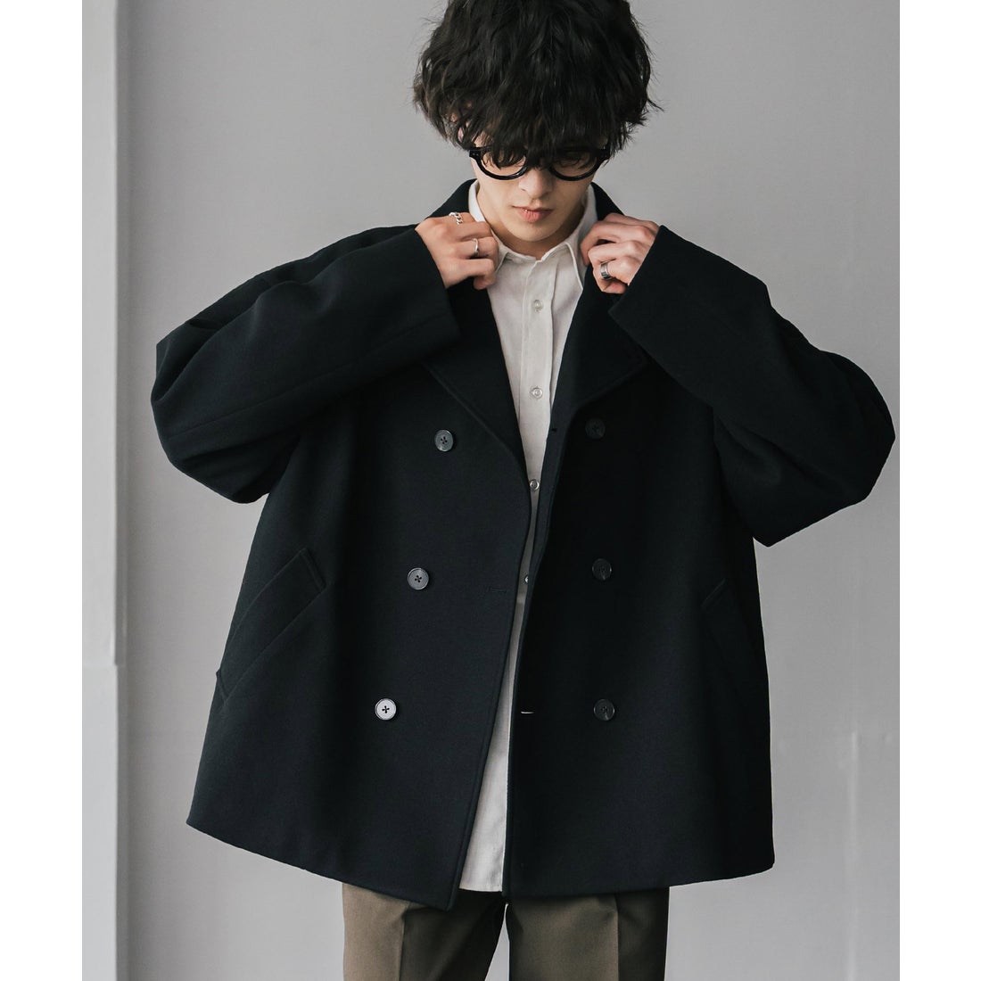 ロッキーモンロー Rocky Monroe Pコート ショート丈 ダブルブレスト