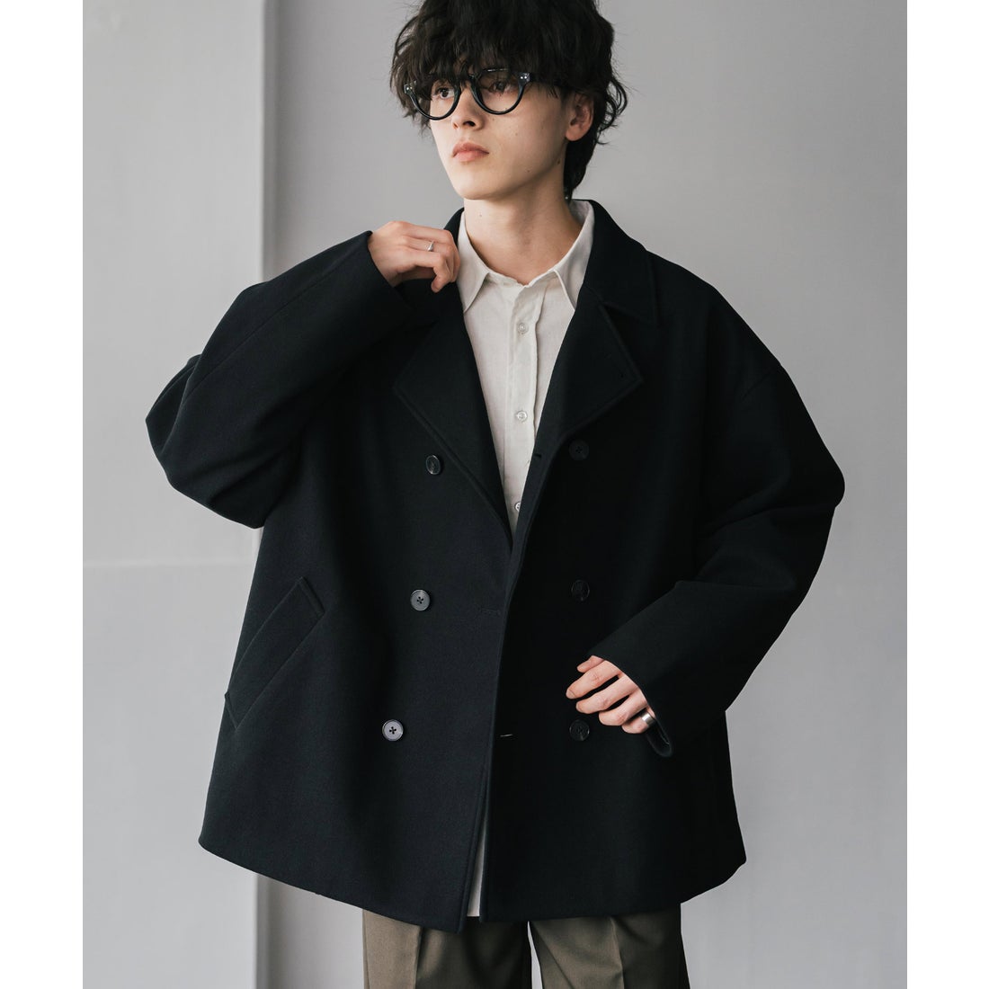 ロッキーモンロー Rocky Monroe Pコート ショート丈 ダブルブレスト