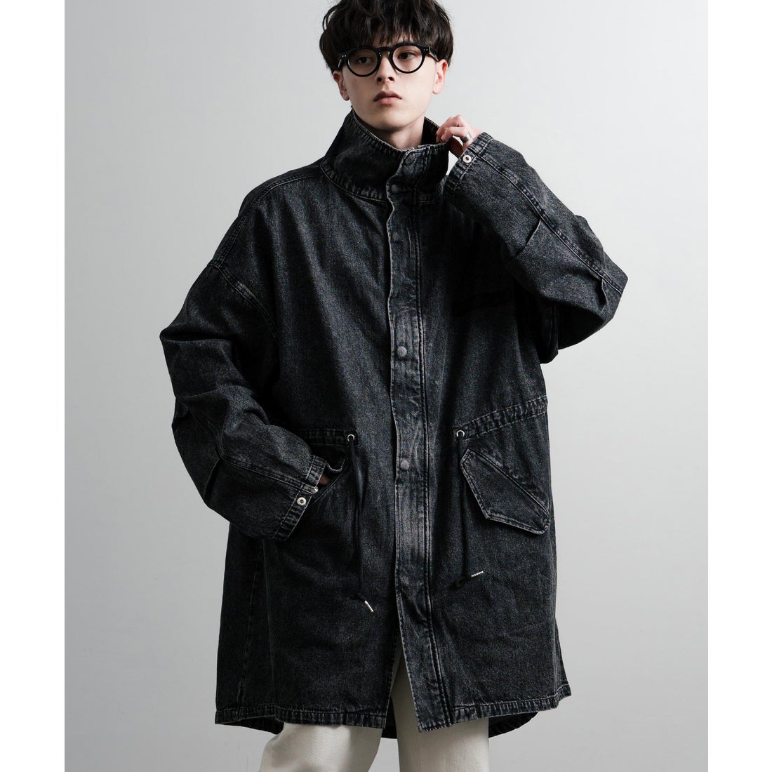 ロッキーモンロー Rocky Monroe モッズコート デニム スタンドネック