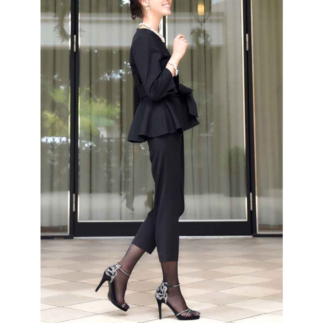 ルイルエブティック RUIRUE BOUTIQUE フレアーペプラムパンツスーツ