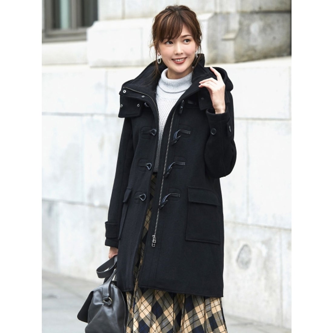 RUIRUE BOUTIQUE ラビットファーミドルダッフルコート （ネイビー(NE