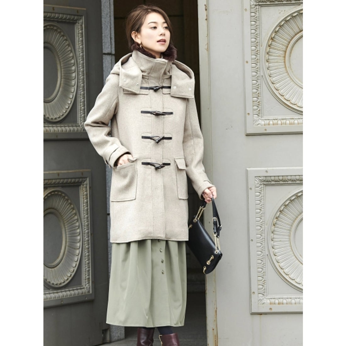 RUIRUE BOUTIQUE ラビットファーミドルダッフルコート （ライト