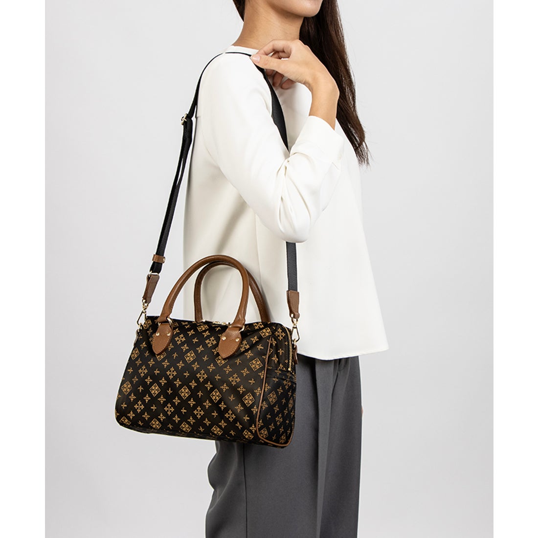 ラシット russet 2WAYボストンバッグ(CEー026ーOUT) （Gray/Pink