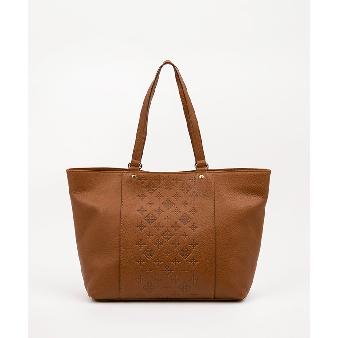 ラシット russet レザーモノグラムトートバッグ(CEー034ーOUT) （Camel