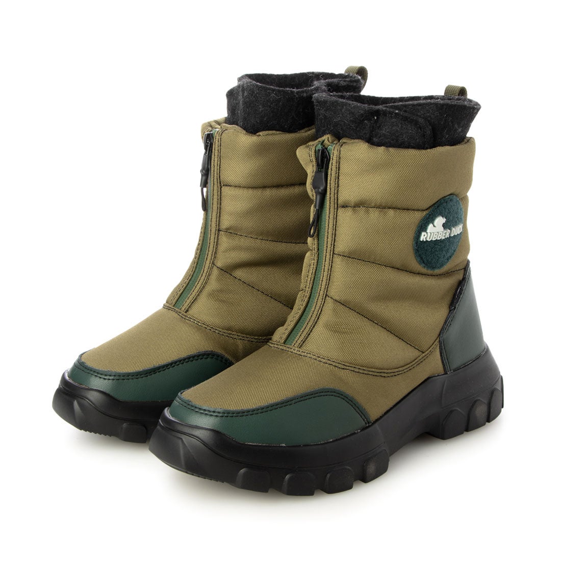 ラバーダック RUBBER DUCK センタージップスノーブーツ （カーキ雑材