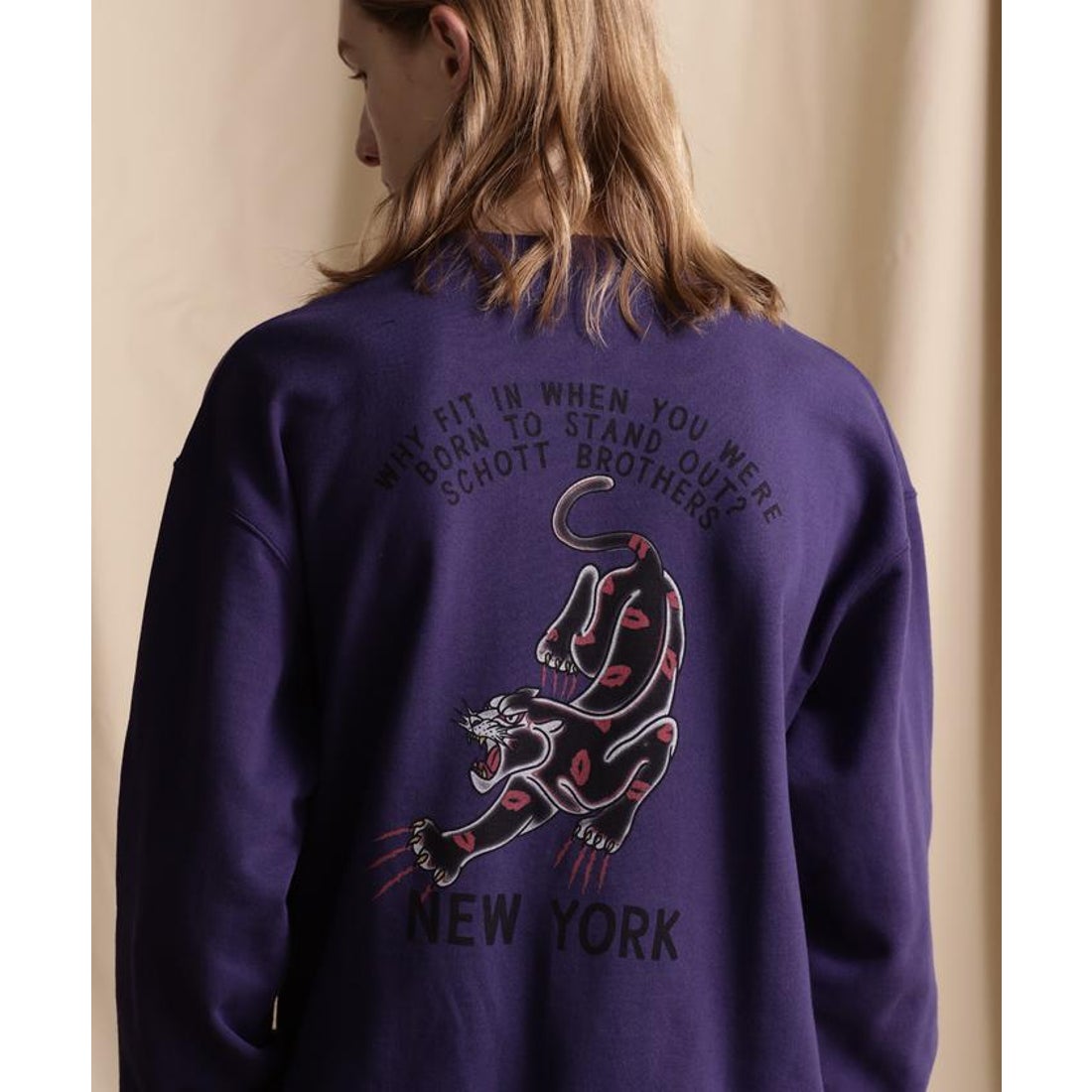 ショット Schott CREW SWEAT KISS PANTHER/クルーネックスウェット