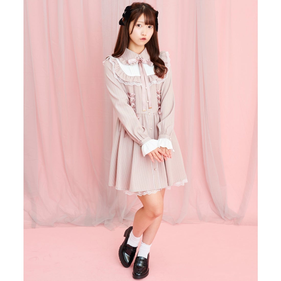 シークレットハニー Secret Honey ヨーク切替ストライプワンピース