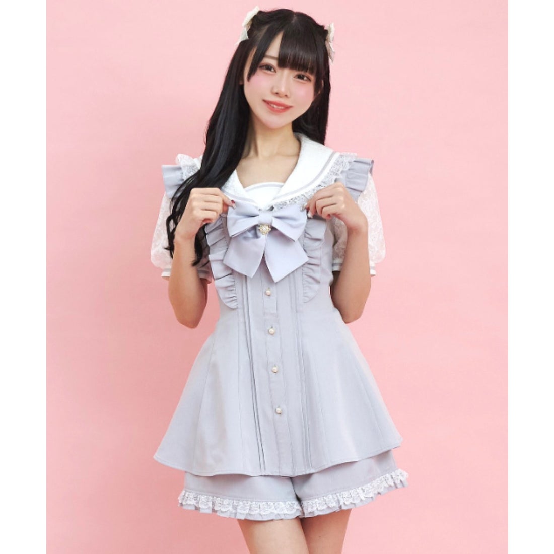 シークレットハニー Secret Honey レースセーラー襟半袖セットアップ