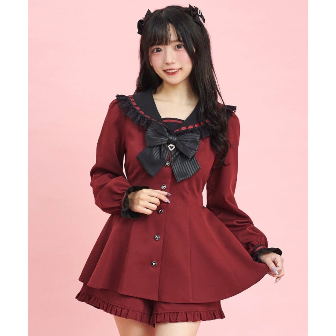 シークレットハニー Secret Honey セーラー襟セットアップ （ワイン