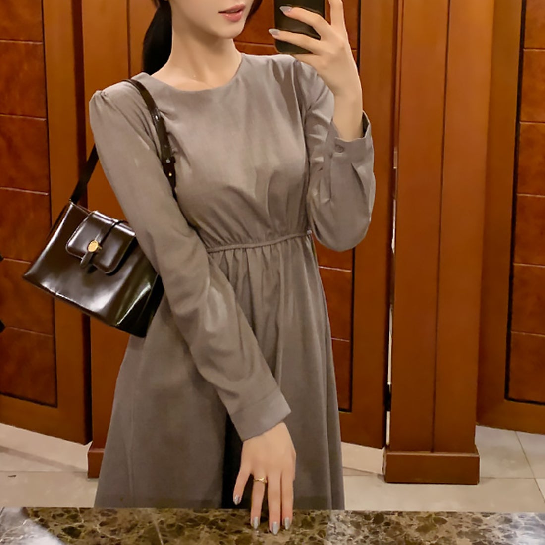 スニープディップ SneepDip 【17579】バックボタンきれいめワンピース