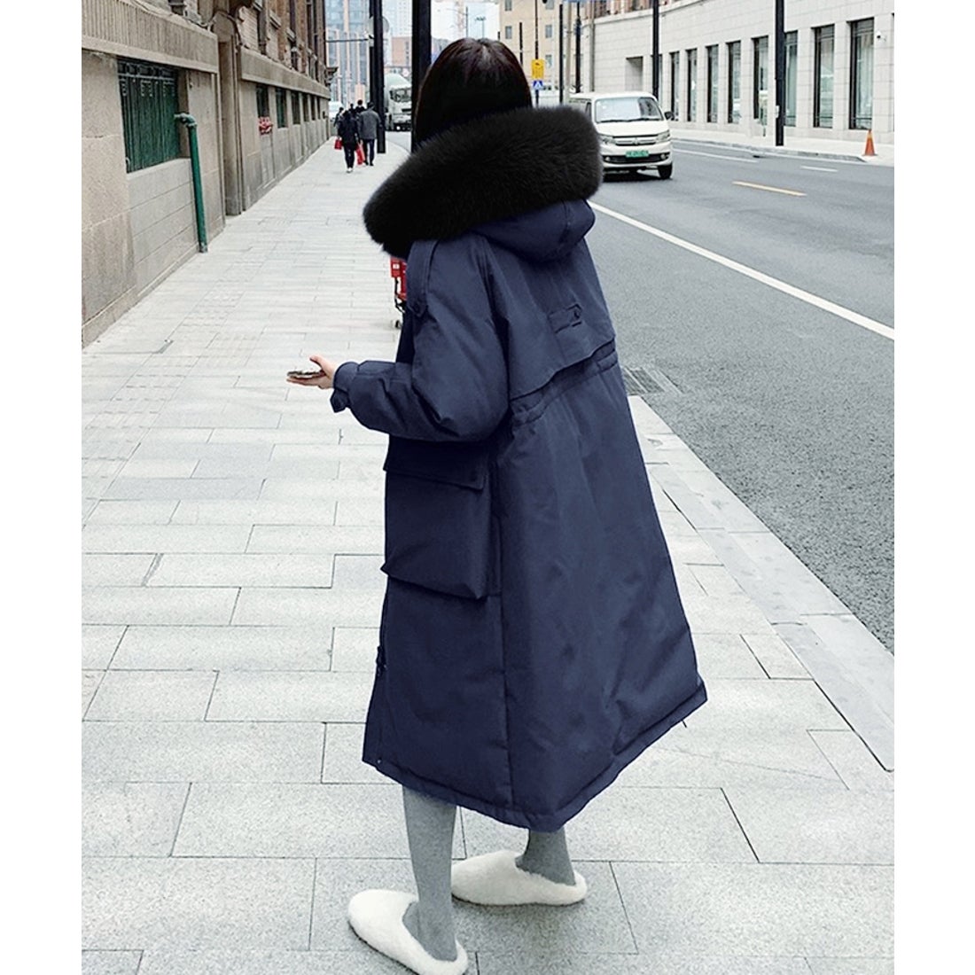 エスイーユー SEU 中綿ロングコート 綿服 ダウンコート 暖かい 軽量