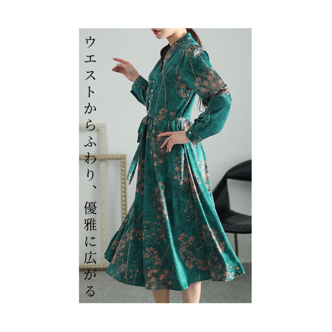 サワアラモード Sawa a la mode 異国風のレトロな花が舞う花柄ブラウス