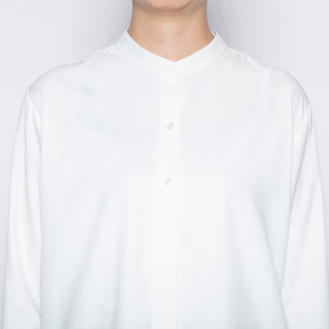 レディース バンドカラーブラウス （オフホワイト） -WWSワークウェア