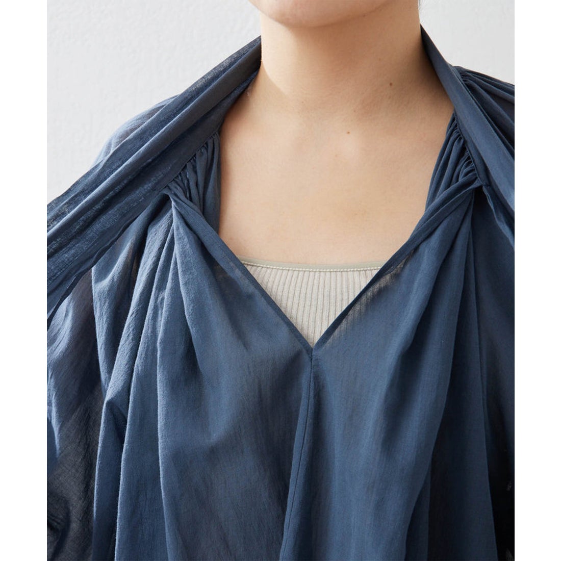 ウィムガゼット Whim Gazette ローンボウタイブラウス （blue） -靴