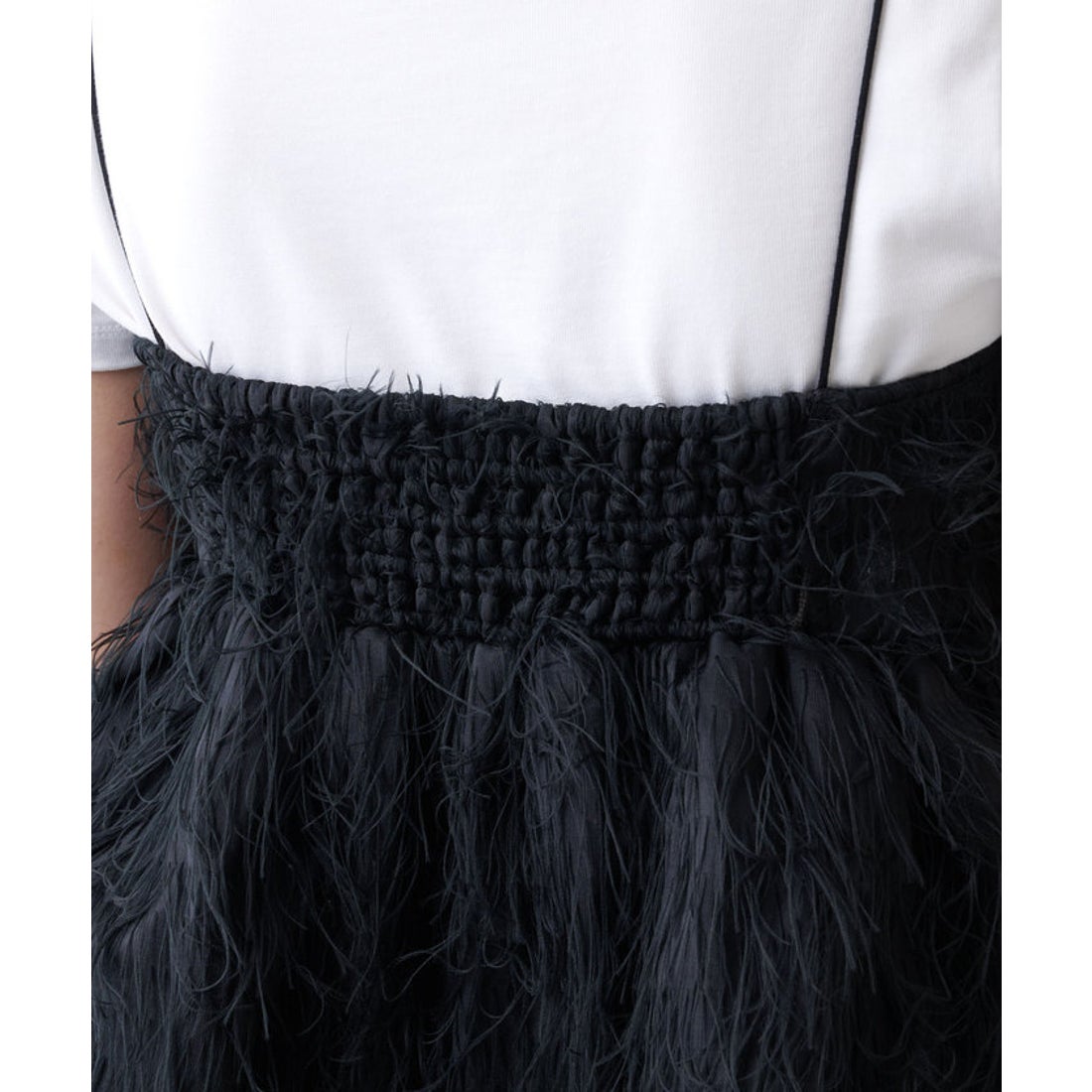 ウィムガゼット Whim Gazette フェザーキャミブラウス （black