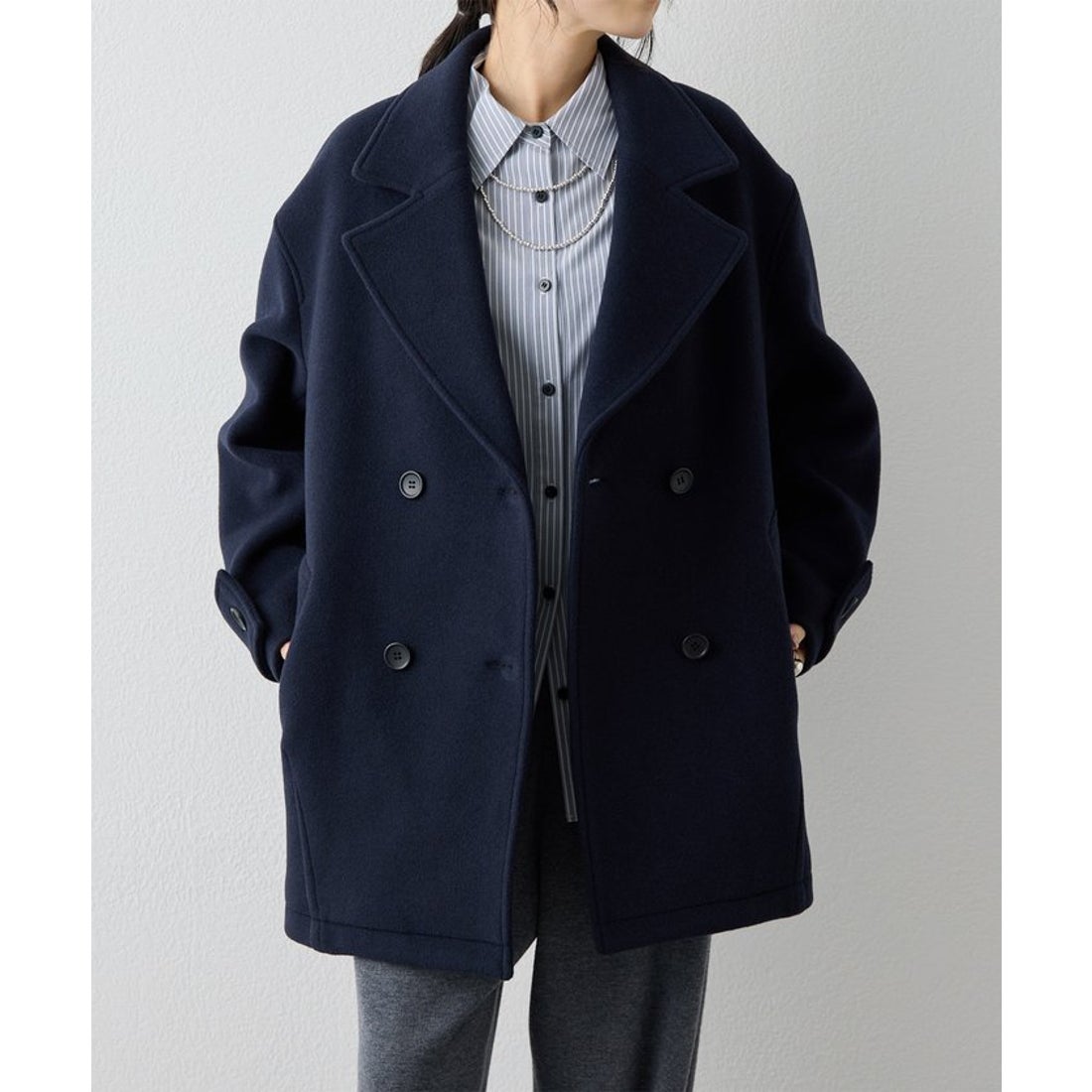 ウィムガゼット Whim Gazette 【THE PAUSE】ミドルPコート （navy