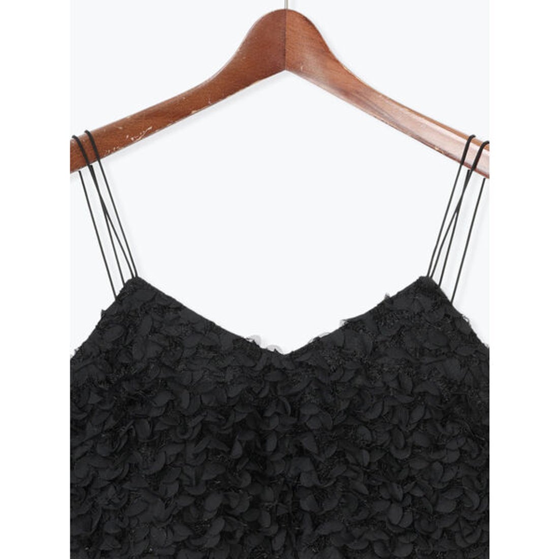 テチチ Te chichi チュールフリンジVネックキャミブラウス （ブラック