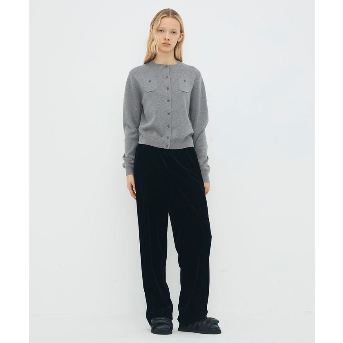 キャバン CABaN CABaN コットンカシミヤ クルーネックカーディガン