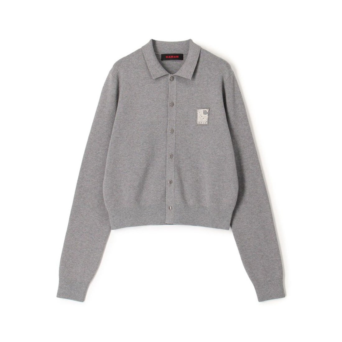 キャバン CABaN CABaN コットンカシミヤ パールロゴポロカーディガン