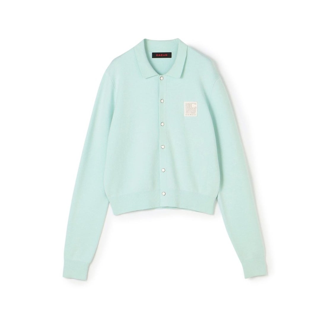 キャバン CABaN CABaN コットンカシミヤ パールロゴポロカーディガン