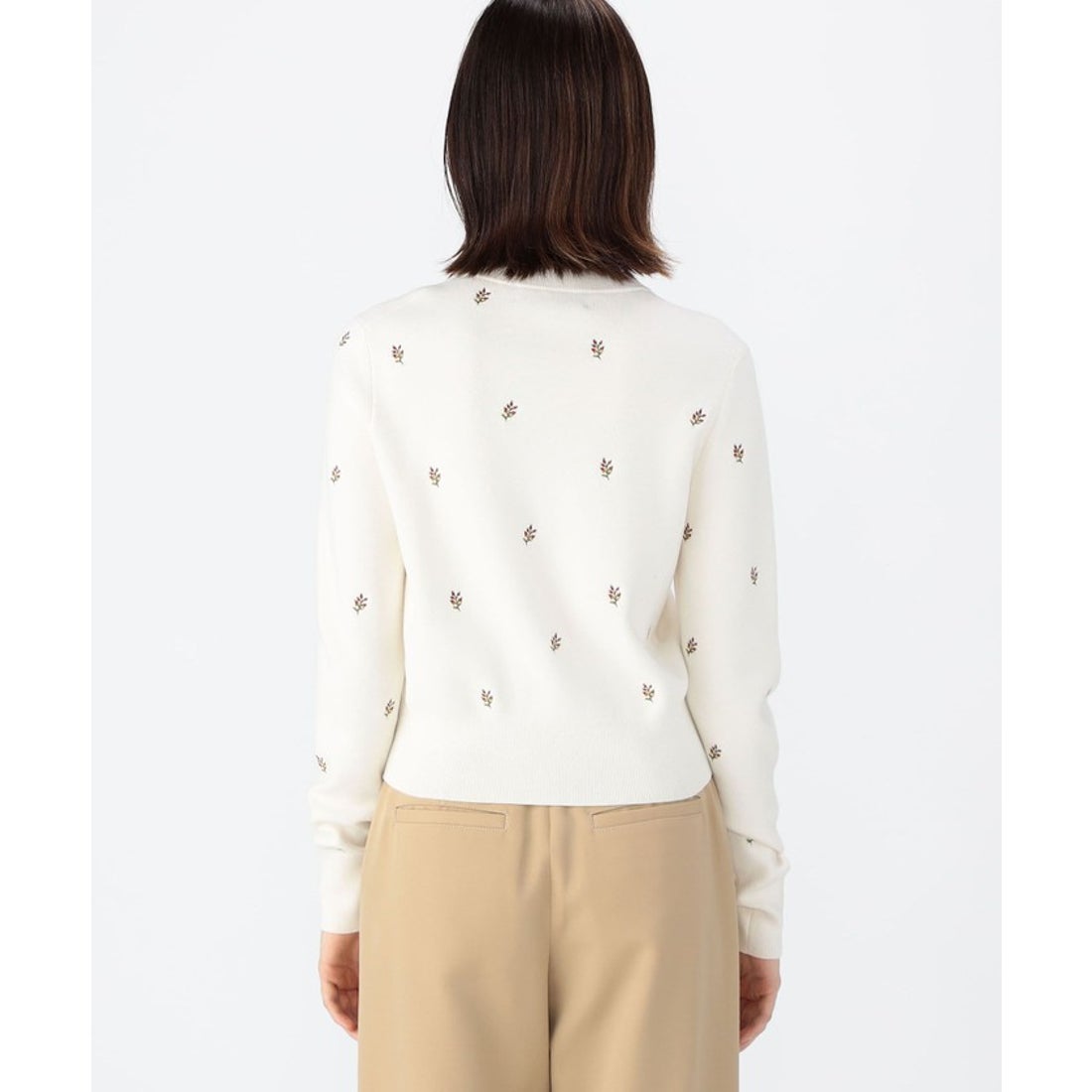 キャバン CABaN CABaN コットンカシミヤ フラワーエンブロイダリー