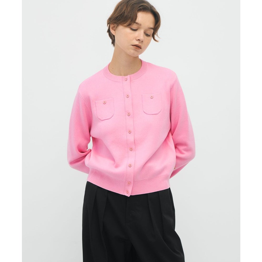 キャバン CABaN CABaN コットンカシミヤ クルーネックカーディガン