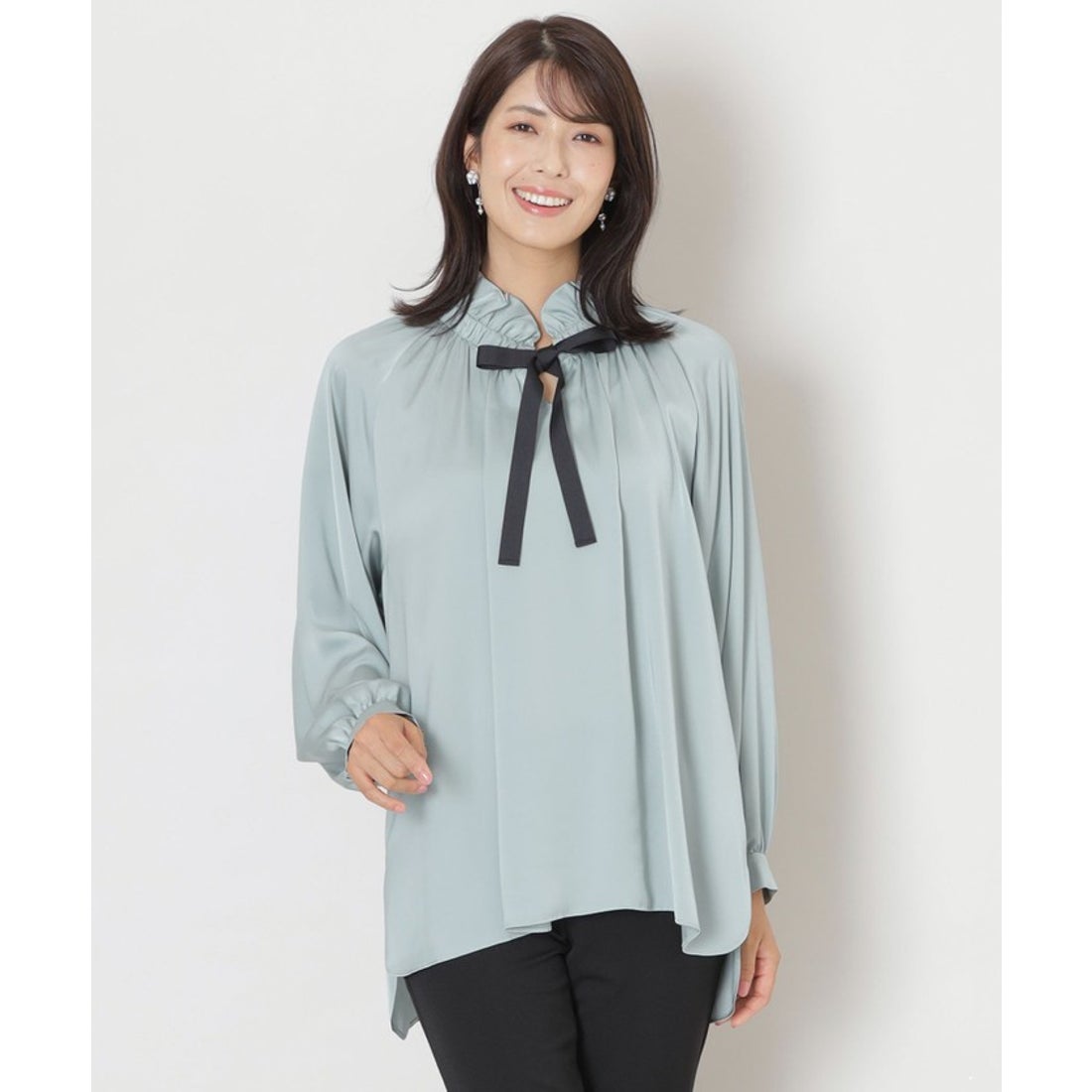 Drawer ドゥロワー シルク ブラウス ホワイト Drawer ドゥロワーシルク