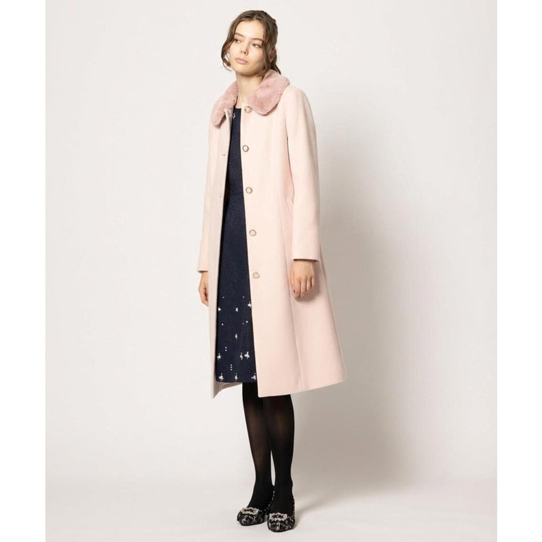 トッカ TOCCA TWINKLE WINTER NIGHT ウールカシミヤコート （ブラック