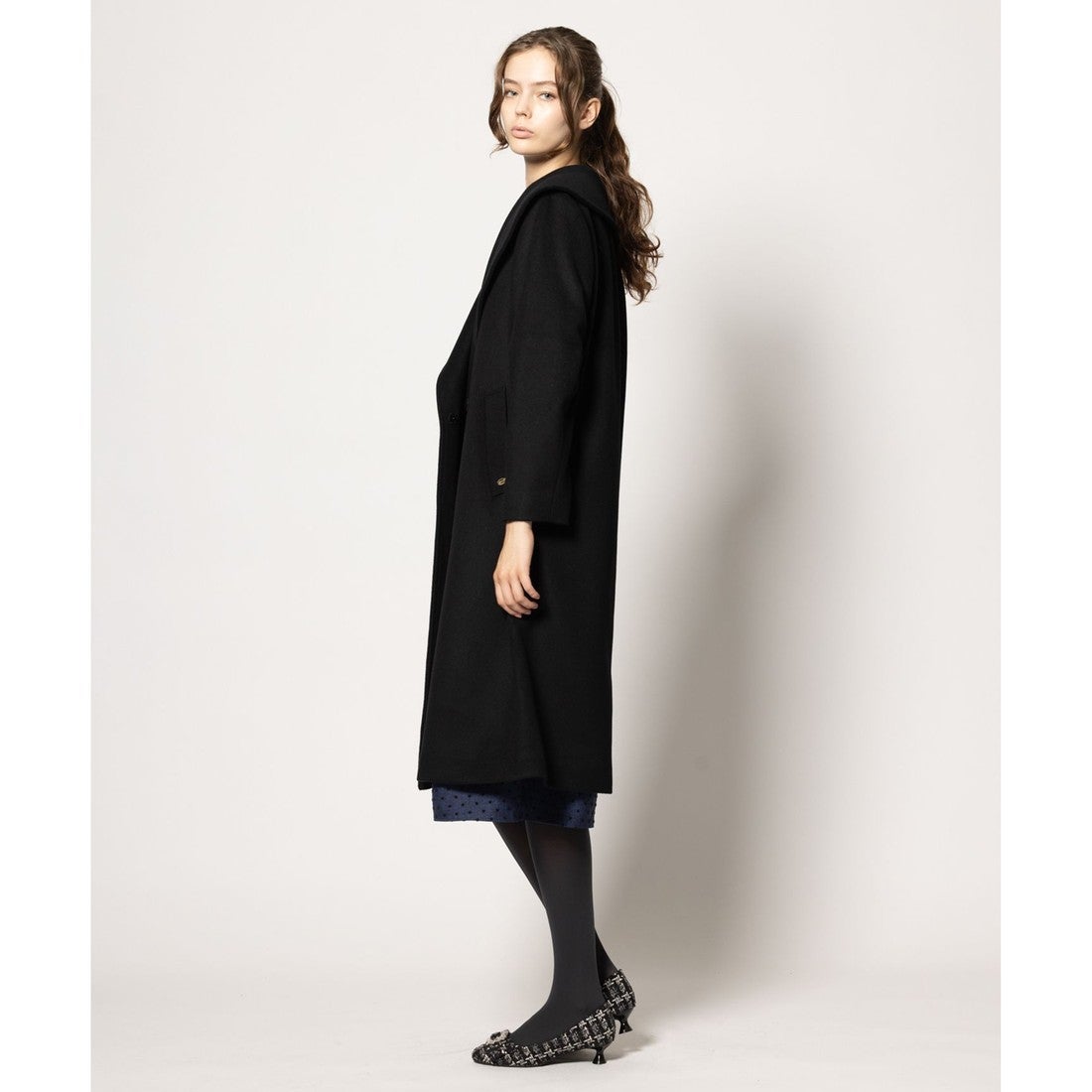 TOCCA LOOFAH ショールカラーウールコート （グレー系） -靴