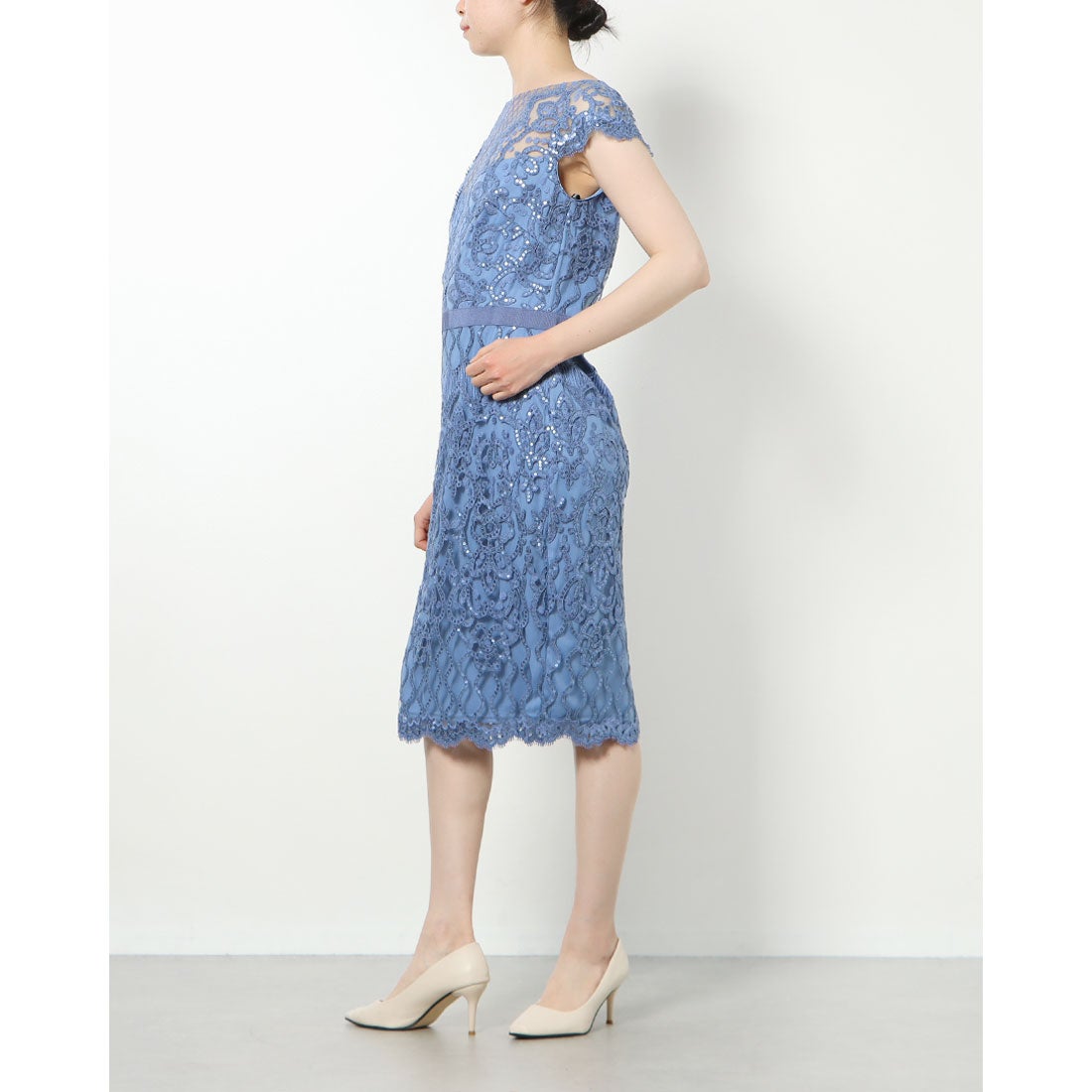 タダシショージ TADASHI SHOJI スパンコール 刺繍 レース カクテル