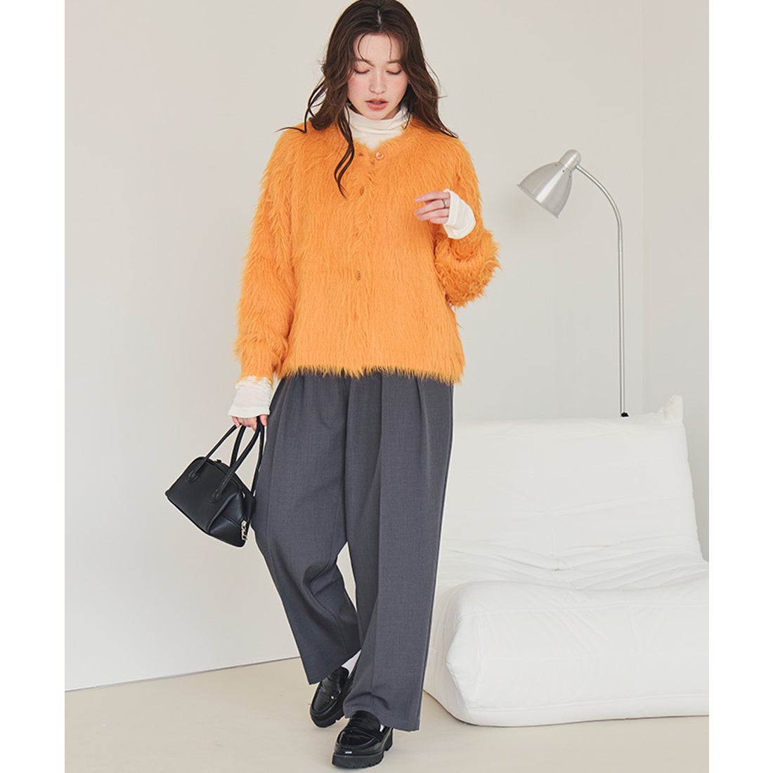 ティティベイト titivate ロングシャギーニットカーディガン