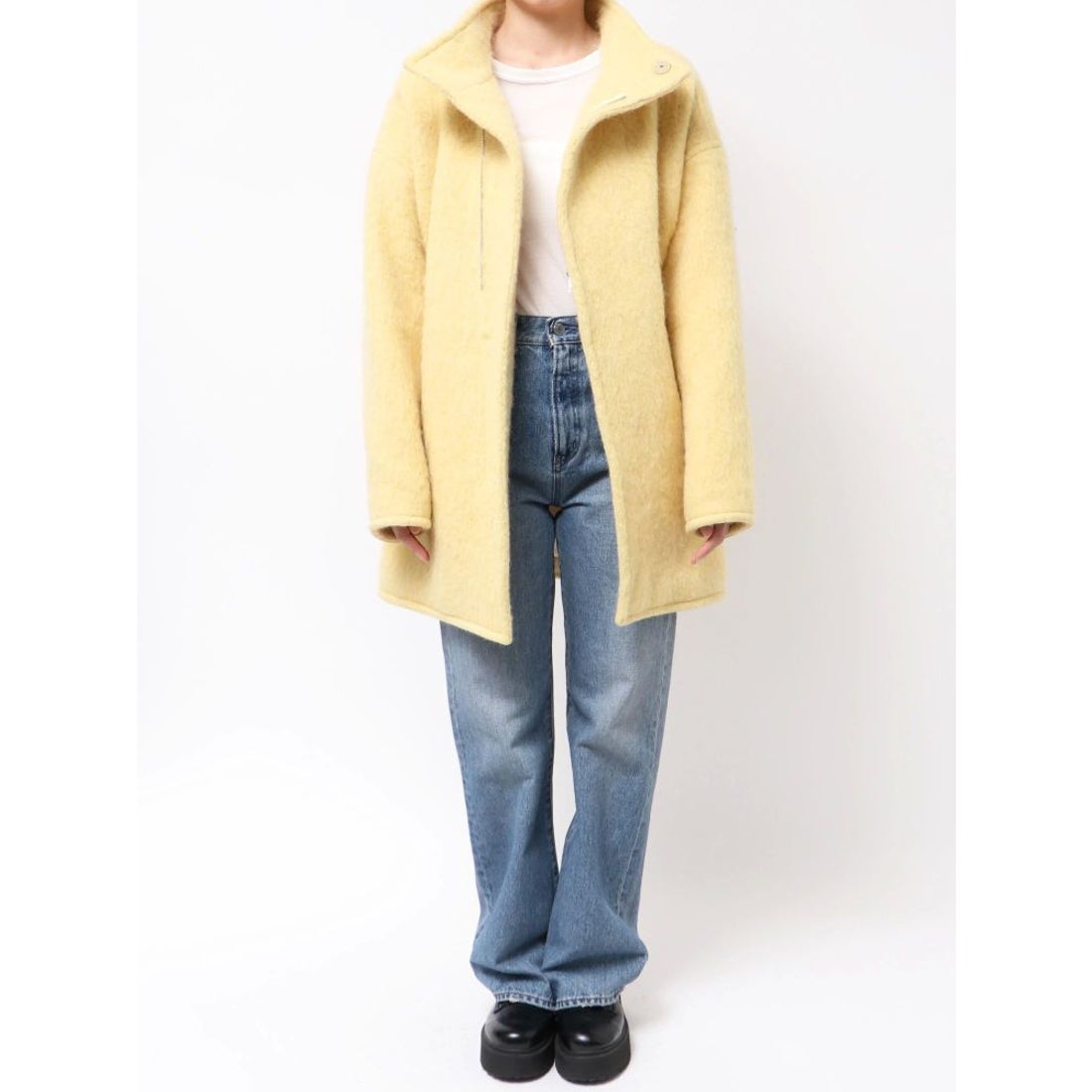 アングリッド Ungrid アルパカ混ミドル丈スタンドカラーコート