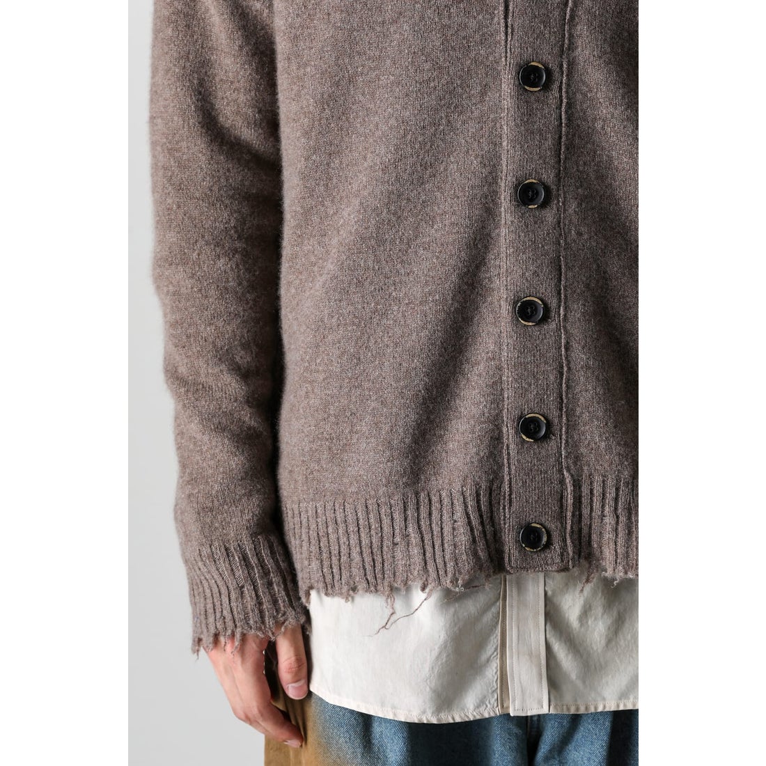 UMA WANG Over Kashmir Cardigan Coffee _ FASCINATE Osaka Japan