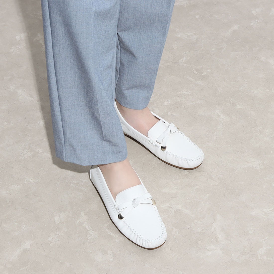 アンリーフ unReef リボンモチーフドライビングシューズ （ホワイト