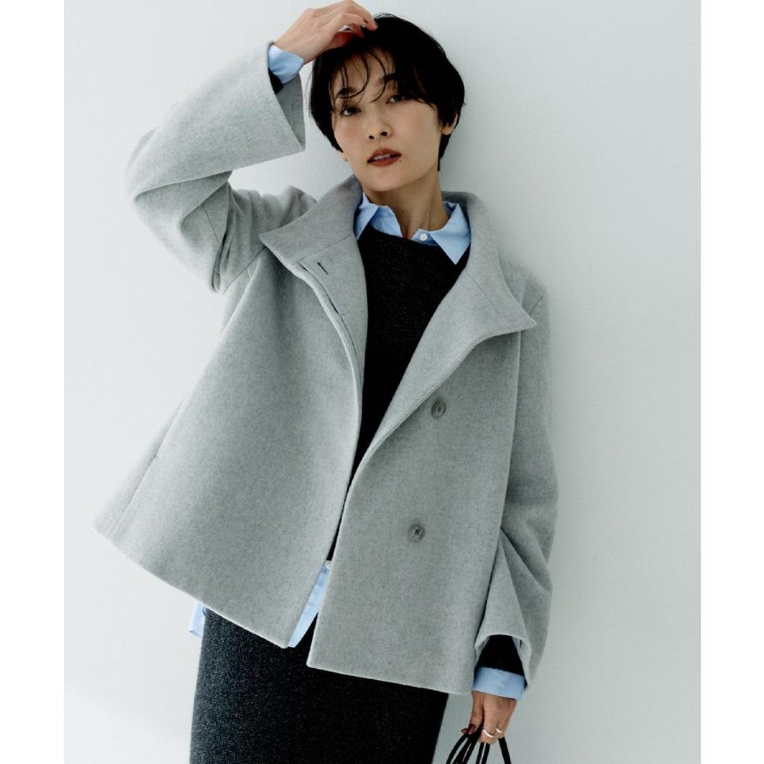 アンタイトル UNTITLED ウールショートコート （ライトグレー(011