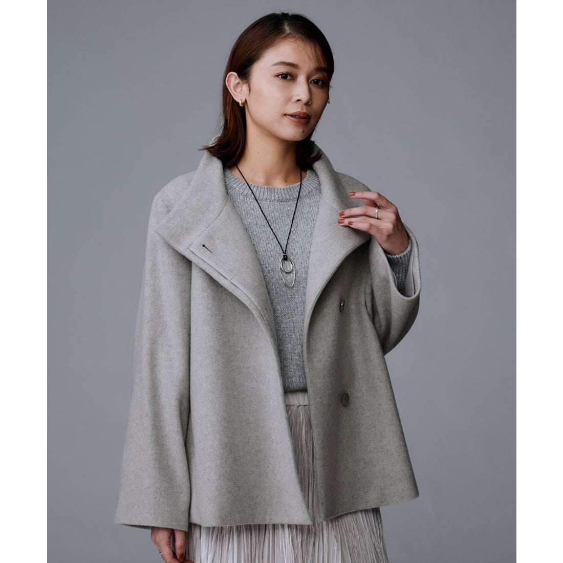 アンタイトル UNTITLED ウールショートコート （ライトグレー(011
