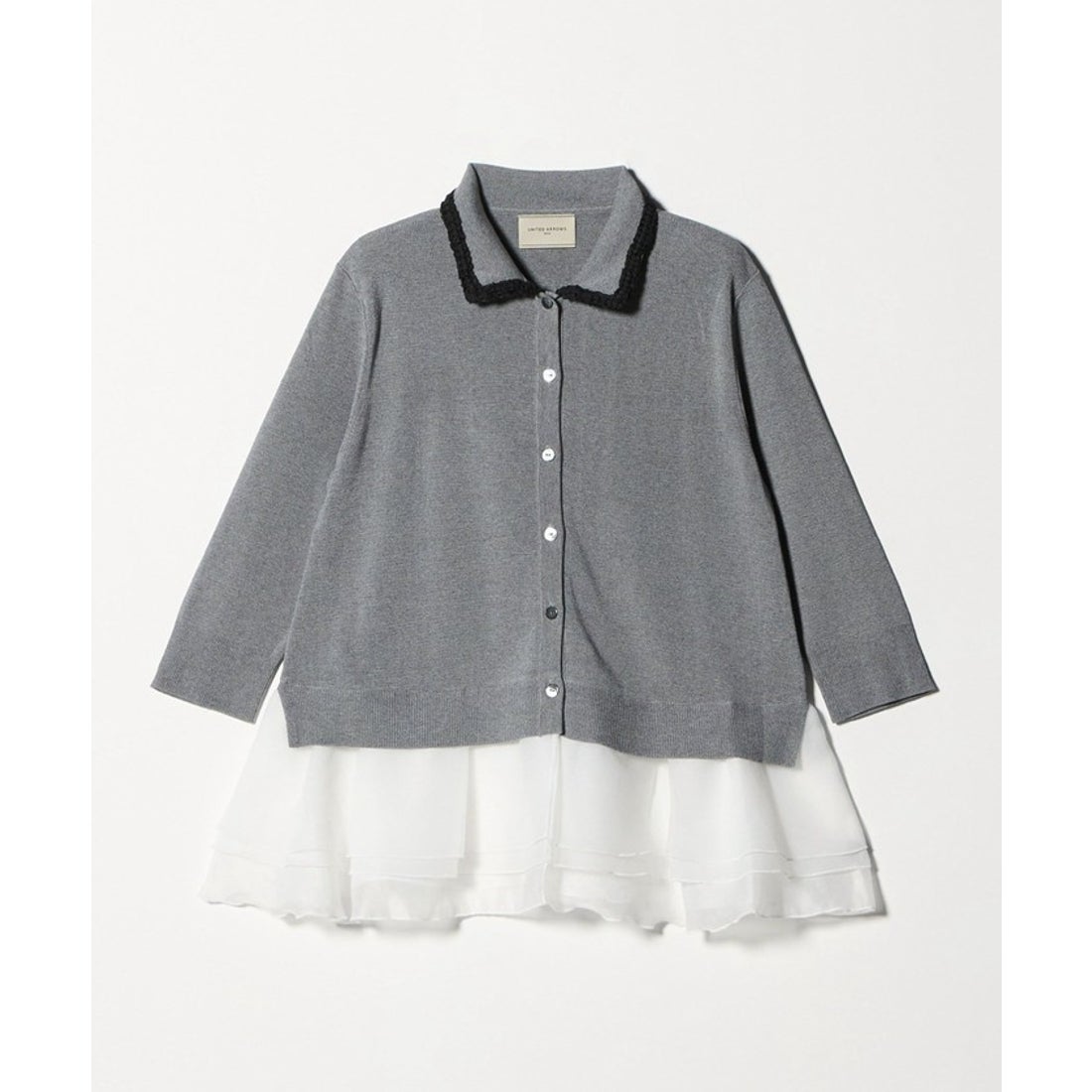 UNITED ARROWS レディー ポロコンビ ニット ウォッシャブル （NAVY