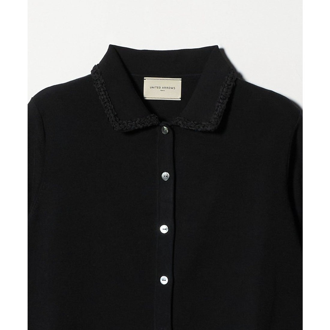 UNITED ARROWS レディー ポロコンビ ニット ウォッシャブル （NAVY