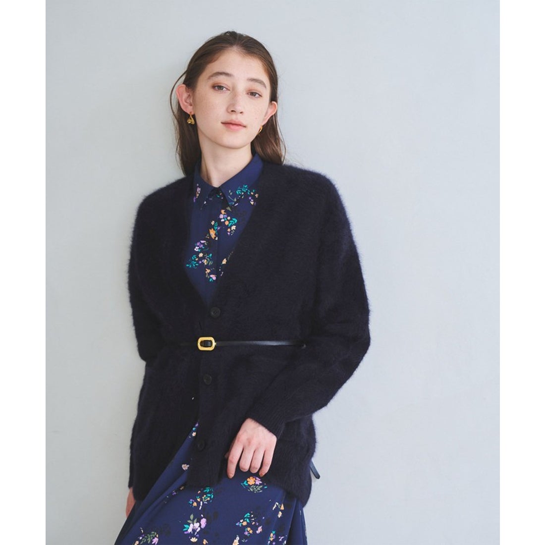 UNITED ARROWS フォックスカシミヤ ミドル カーディガン （NAVY