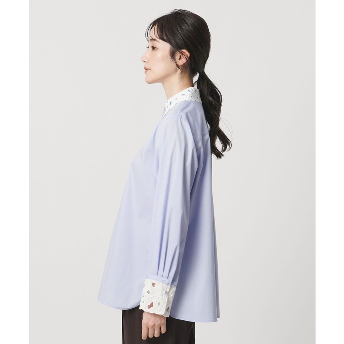 UNITED ARROWS エンブロイダリー カラー シャツ ‐ウォッシャブル‐ （LT