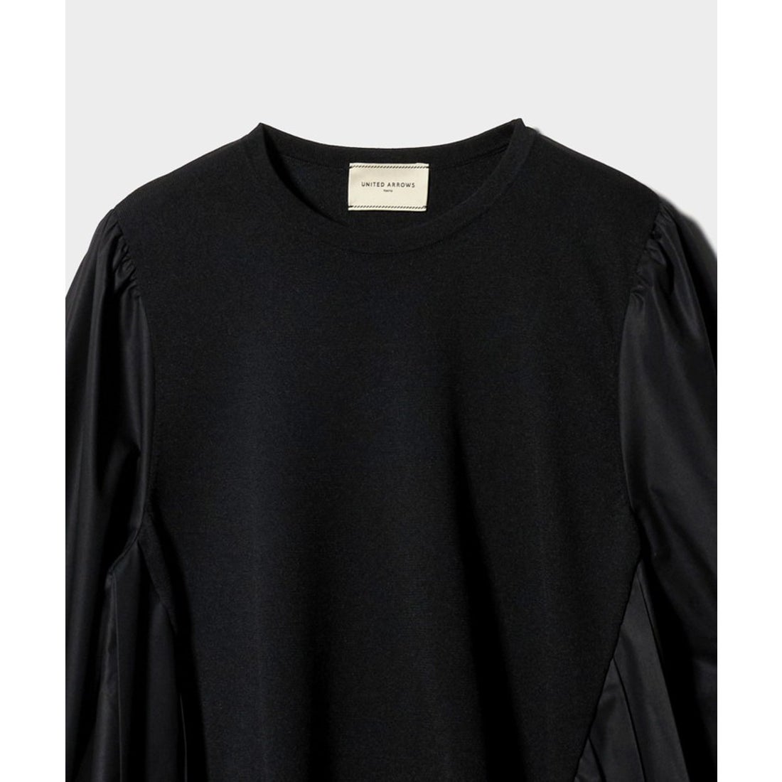 UNITED ARROWS プリーツ コンビ ニット ブラウス ‐ウォッシャブル